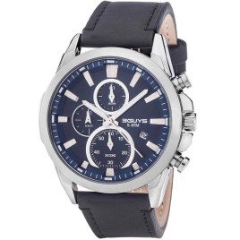 3GUYS Chronograph Black Leather Strap