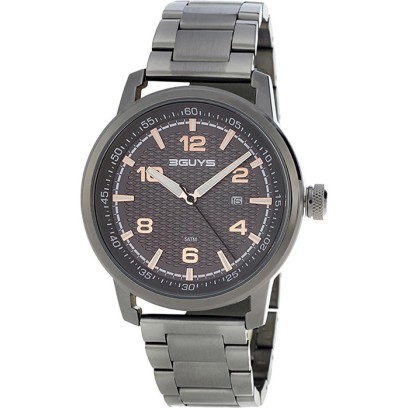 3GUYS Mens Grey Stainless Steel Bracelet 3G14754