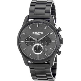 3GUYS Chronograph Black Stainless Steel Bracelet 3G23021