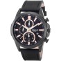 3GUYS Chronograph Black Leather Strap 3G43035