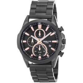 3GUYS Chronograph Black Stainless Steel Bracelet 3G43025