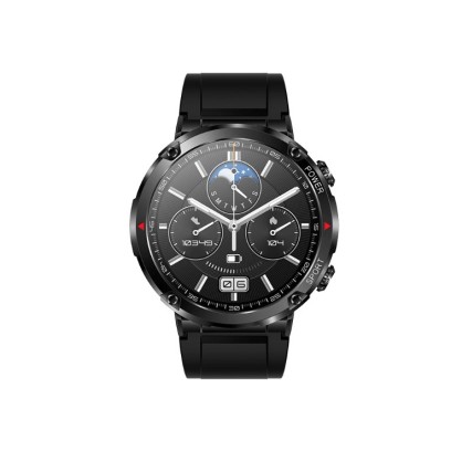 DAS4 smartwatch ST30, μαύρη κάσα και μαύρο λουράκι σιλικόνης