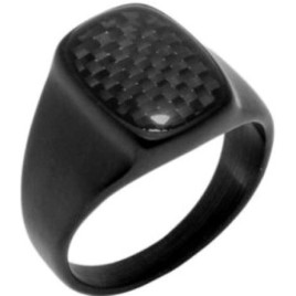 Δαχτυλίδι από ανοξείδωτο ατσάλι χρώματος μαύρο ματ 21A-RG001B