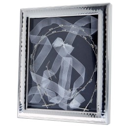 Prince Silvero Στεφανοθήκη Κορνίζα Ορθογώνια Ασημί-Λευκό 24x18εκ. MA/ST16W