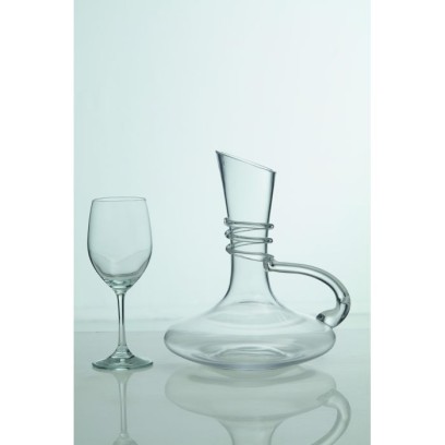 Maschio Femmina Σετ Καράφα Γάμου με Ποτήρι Κρασιού από Κρύσταλλο σε διάφανο χρώμα 2τμχ M-0080