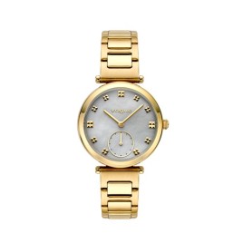 Alice γυναικείο ρολόι, με χρυσό μπρασελέ επιμετάλλωσης 18Κ και ιριδίζον, γκρι φιλντισένιο καντράν, Vogue