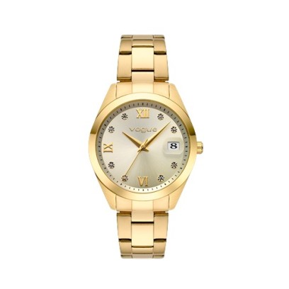 Vogue Amelie γυναικείο ρολόι, με χρυσό μπρασελέ 18Κ και σαμπανί καντράν 2020613542