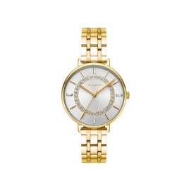Vogue Κarine γυναικείο ρολόι, με χρυσό μπρασελέ επιμετάλλωσης 18Κ και ασημί καντράν, 2020613641