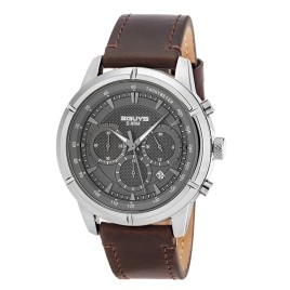 copy of 3GUYS Chronograph Brown Leather Strap  3G83003