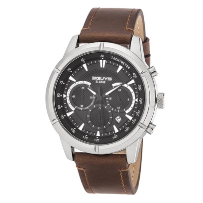 3GUYS Chronograph Brown Leather Strap 3G83002