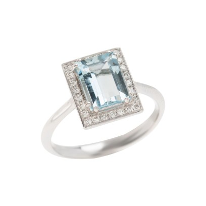 ΔΑΧΤΥΛΙΔΙ ΜΕ 1,5CT AQUA MARINA ΣΕ ΚΟΠΗ PRINCESS ΔΙΑΜΑΝΤΙΑ ΣΕ ΛΕΥΚΟ ΧΡΥΣΟ Κ18 ΝΟΥΜΕΡΟ 55