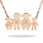 Family Necklace With Initials Engraved - Medium Size