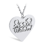 Heart Shaped Family Necklace With Initials Engraved (Font 5)