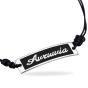 Personalized Sterling Silver Parallelogram Enamelled Nameplate Bracelet With Bas Relief Letters