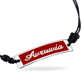 Personalized Sterling Silver Parallelogram Enamelled Nameplate Bracelet With Bas Relief Letters