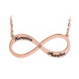 Infinity Necklace With Names Engraved And Two Zirconia Stones (Font 5)