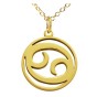 14K Solid Gold Zodiac Sign Necklace - Cancer