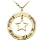 Pierced Disc Necklace With Pierced Star & Engraved Names