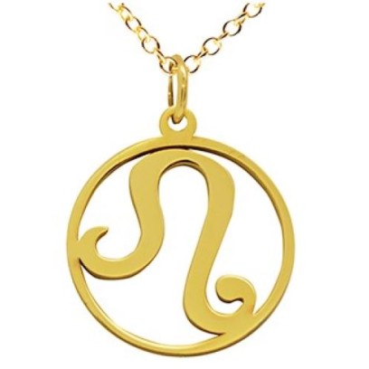 14K Solid Gold Zodiac Sign Necklace - Leo