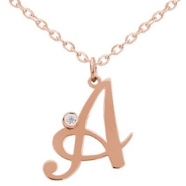 Initial Necklace With Zirconia - Small Size