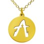 14K Solid Gold Pendant Pierced With Initial (Font 1)