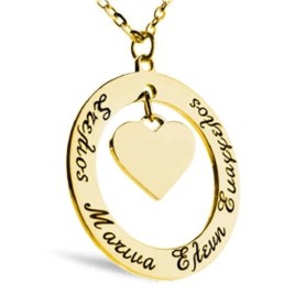 Necklace With Heart & Engraved Names