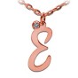 14K Solid Gold Necklace With Initial And Diamond (Font 1)