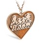 Carved Heart Shaped Family Necklace With Initials Engraved (Font 5)