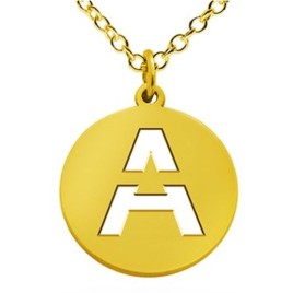 14K Solid Gold Pendant Pierced With Initial (Font 8)