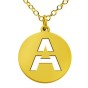 14K Solid Gold Pendant Pierced With Initial (Font 8)