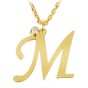 14K Solid Gold Diamond Necklace With Initial (Font 2) Small Size