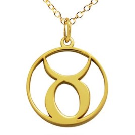 14K Solid Gold Zodiac Sign Necklace - Taurus