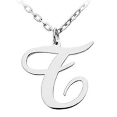 14K Solid Gold Necklace With Initial (Font 5) Small Size