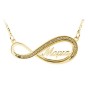 Name Necklace In Infinity Shaped Frame With Zirconia Stones