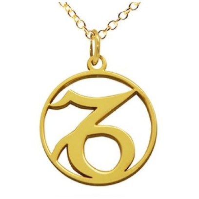 14K Solid Gold Zodiac Sign Necklace - Capricorn