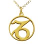 14K Solid Gold Zodiac Sign Necklace - Capricorn