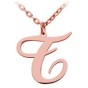 14K Solid Gold Necklace With Initial (Font 5) Medium Size