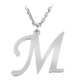 14K Solid Gold Necklace With Initial (Font 2) Medium Size