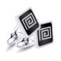 Personalized Square Cufflinks With (White) Symbol And Enamel