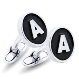 Personalized Round Cufflinks With Initial And Engraving