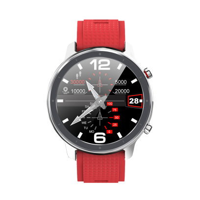 DAS.4 SG24  smartwatch  Stainless Case / RED Silicone