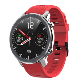 DAS.4 SG24  smartwatch  Stainless Case / RED Silicone