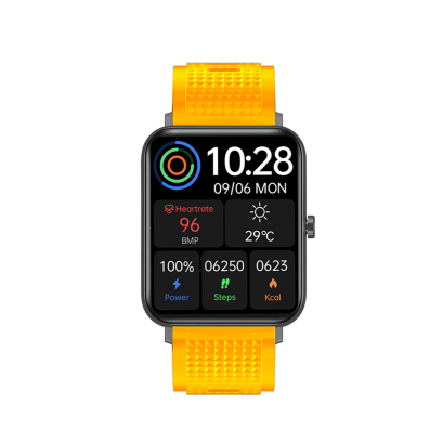 DAS.4 SU02  smartwatch Black Case / Yellow Silicone