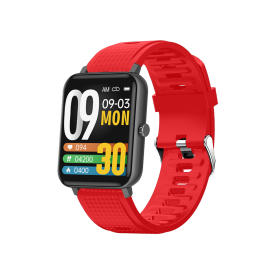 DAS.4 SU02  smartwatch Black Case/ Red Silicone