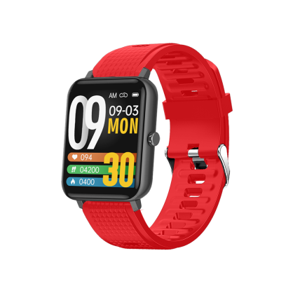 DAS.4 SU02  smartwatch Black Case/ Red Silicone