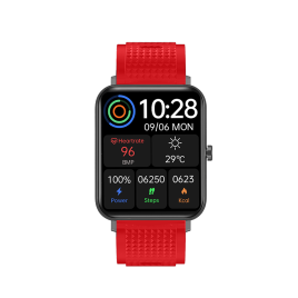 DAS.4 SU02  smartwatch Black Case/ Red Silicone