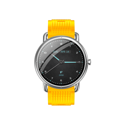 DAS.4 SG65 smartwatch Silver Case/ Yellow Silicone Strap