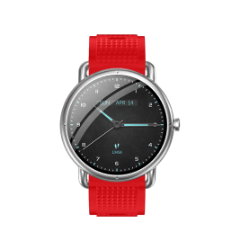 DAS.4 SG65 smartwatch Silver Case/ Red Silicone Strap