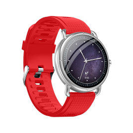 DAS.4 SG65 smartwatch Silver Case/ Red Silicone Strap