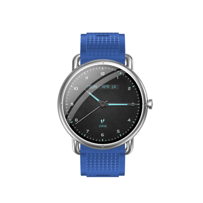 DAS.4 SG65 smartwatch Silver Case/ Blue Silicone Strap
